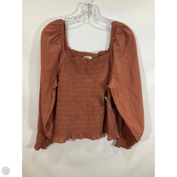 Top Long Sleeve By Madewell In Orange, Size: Xl For Discount