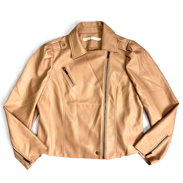 Jacket Faux Leather By Marie and Oliver In Pink, Size: L For Cheap