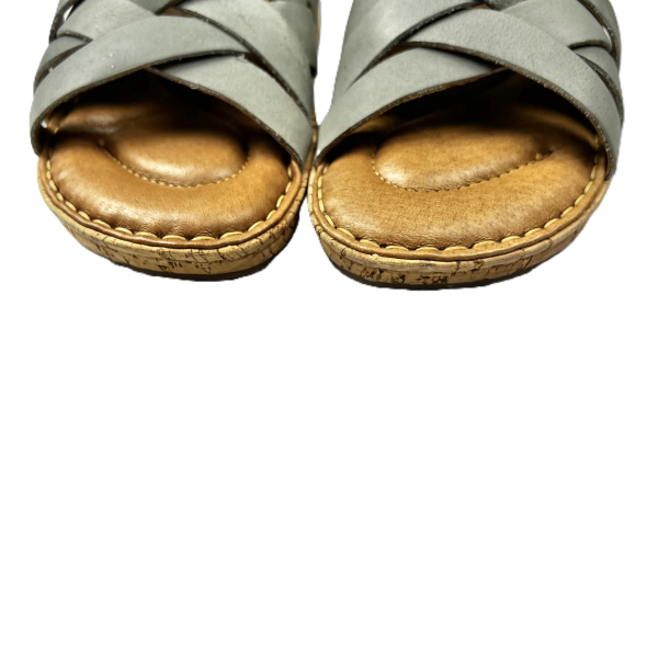 Grey & Tan Sandals Heels Wedge By Born, Size: 8.5 For Discount - Image 3